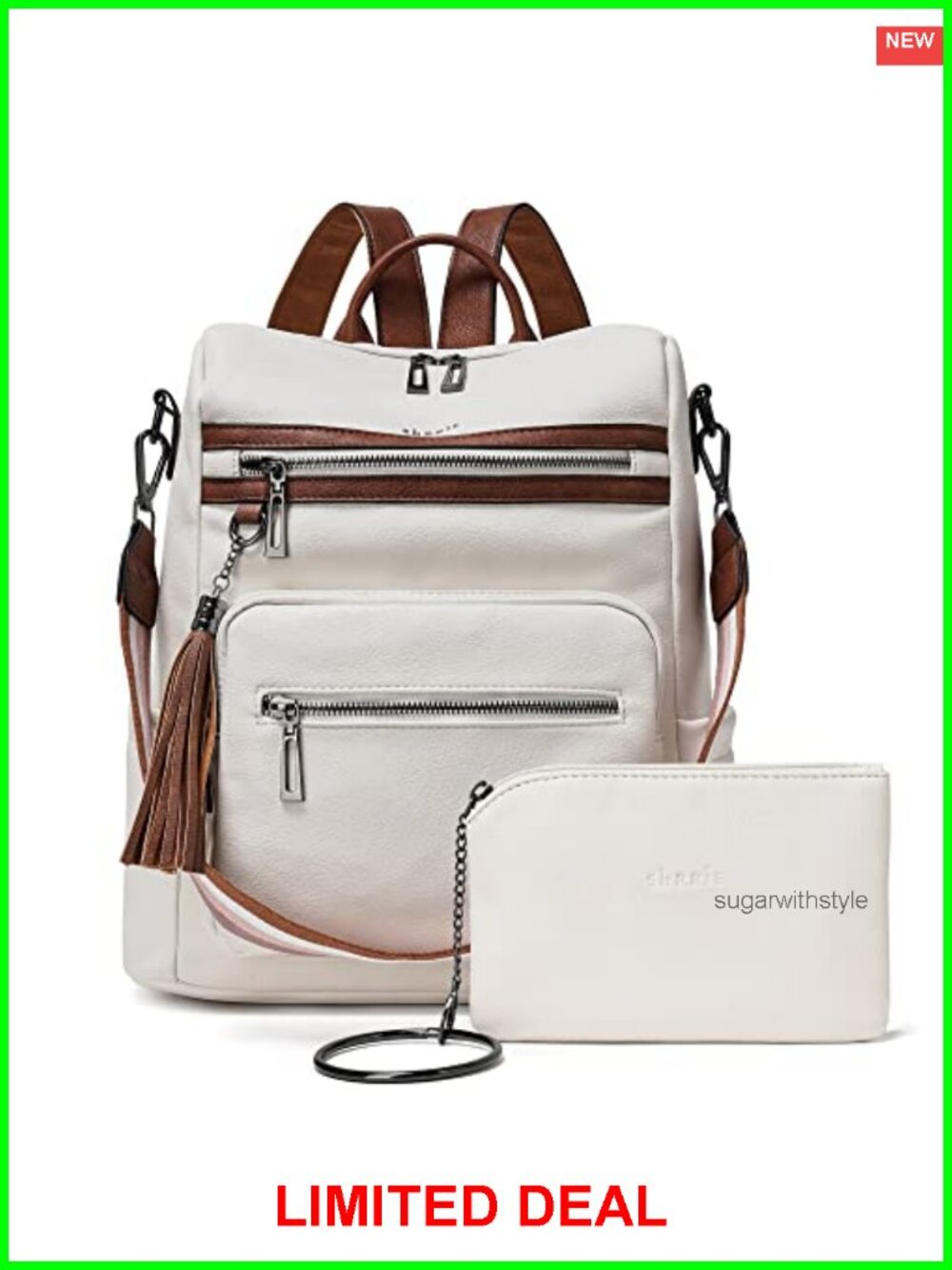 Vegan Leather Backpack Purse Adjustable Shoulder Bag Travel
